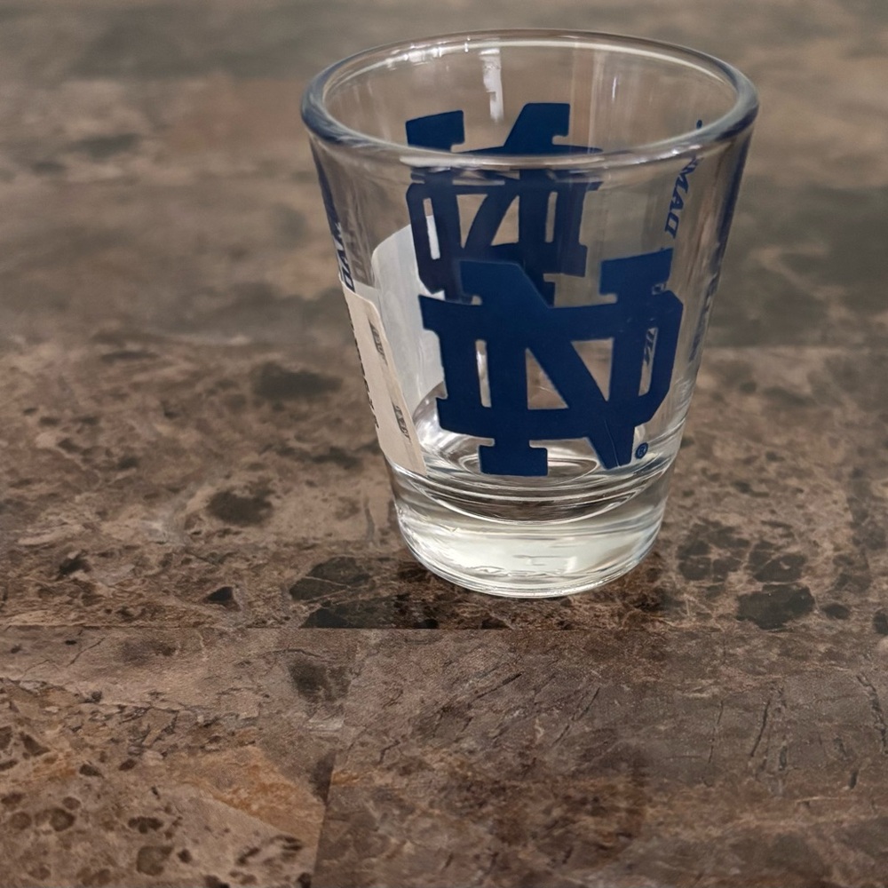 Notre Dame Shot Glass Fighting Irish Collegiate Glassware Collectible Logo New